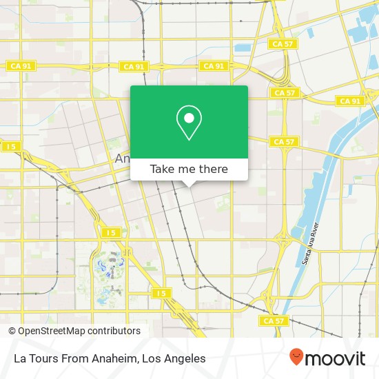 La Tours From Anaheim map