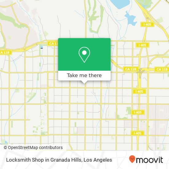 Locksmith Shop in Granada Hills map