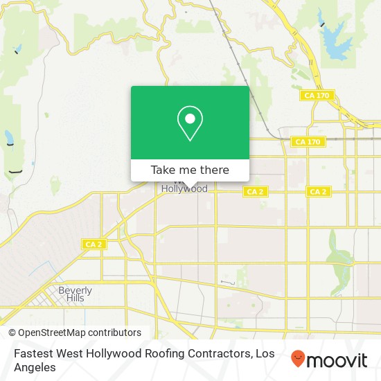 Fastest West Hollywood Roofing Contractors map