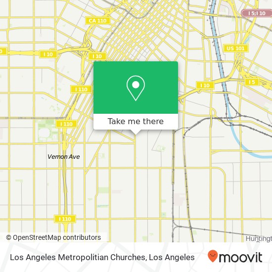 Mapa de Los Angeles Metropolitian Churches