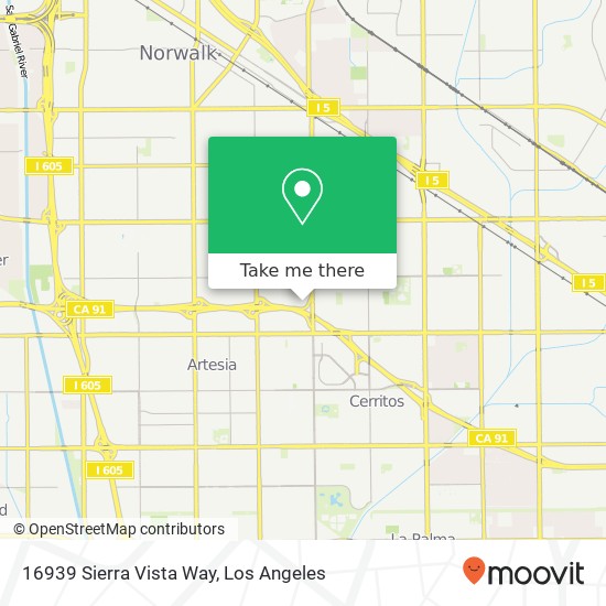 Mapa de 16939 Sierra Vista Way