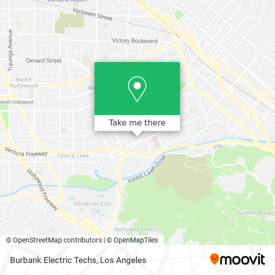 Burbank Electric Techs map