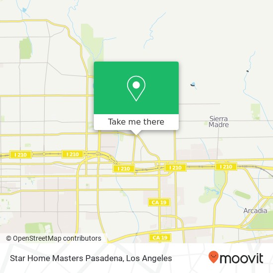 Star Home Masters Pasadena map