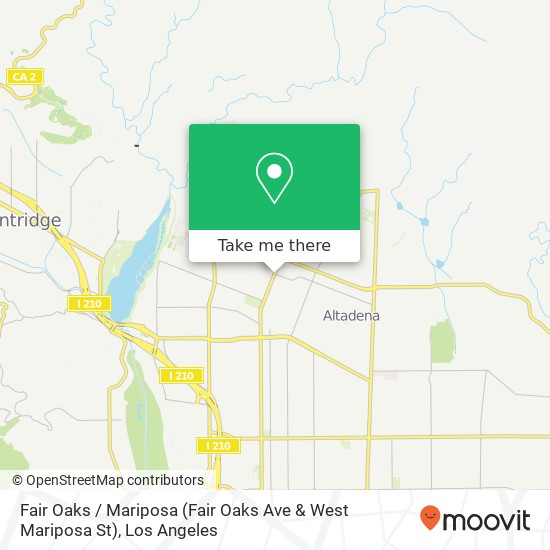 Mapa de Fair Oaks / Mariposa (Fair Oaks Ave & West Mariposa St)