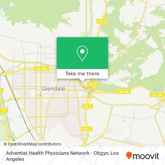 Mapa de Adventist Health Physicians Network - Obgyn