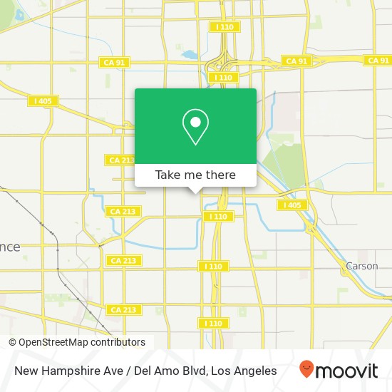 Mapa de New Hampshire Ave / Del Amo Blvd