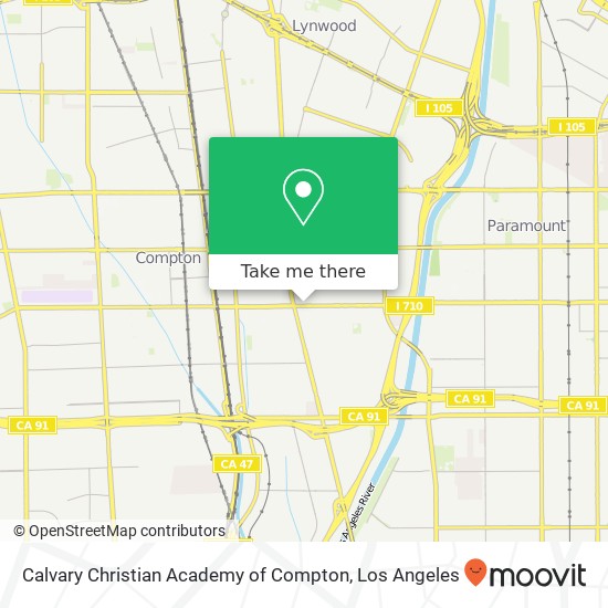 Calvary Christian Academy of Compton map