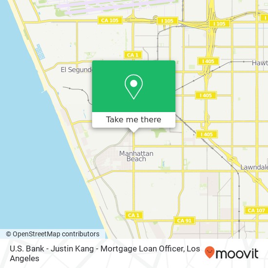 Mapa de U.S. Bank - Justin Kang - Mortgage Loan Officer