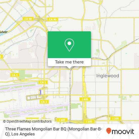 Mapa de Three Flames Mongolian Bar BQ (Mongolian Bar-B-Q)