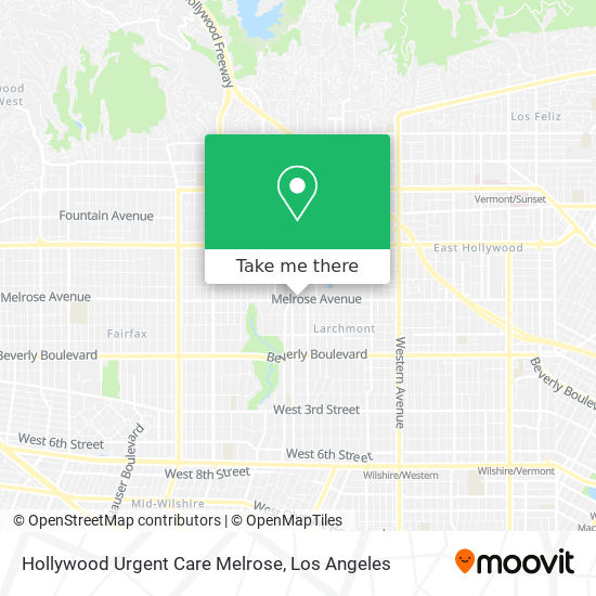 Mapa de Hollywood Urgent Care Melrose