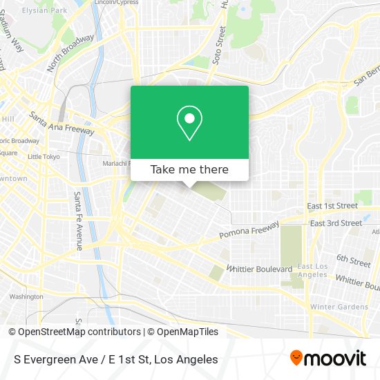 Mapa de S Evergreen Ave / E 1st St