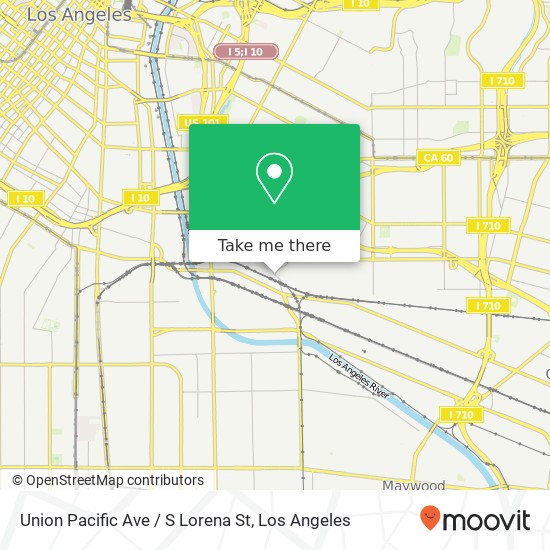 Mapa de Union Pacific Ave / S Lorena St