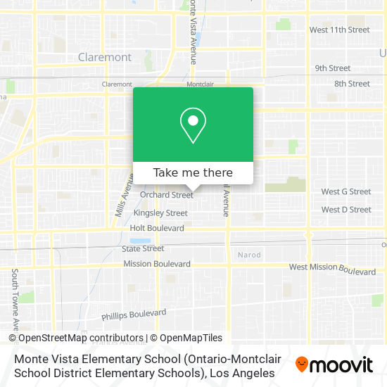 Monte Vista Elementary School (Ontario-Montclair School District Elementary Schools) map