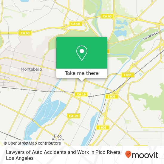 Mapa de Lawyers of Auto Accidents and Work in Pico Rivera