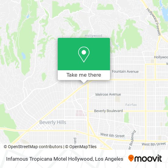 Infamous Tropicana Motel Hollywood map