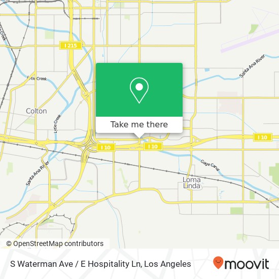 Mapa de S Waterman Ave / E Hospitality Ln