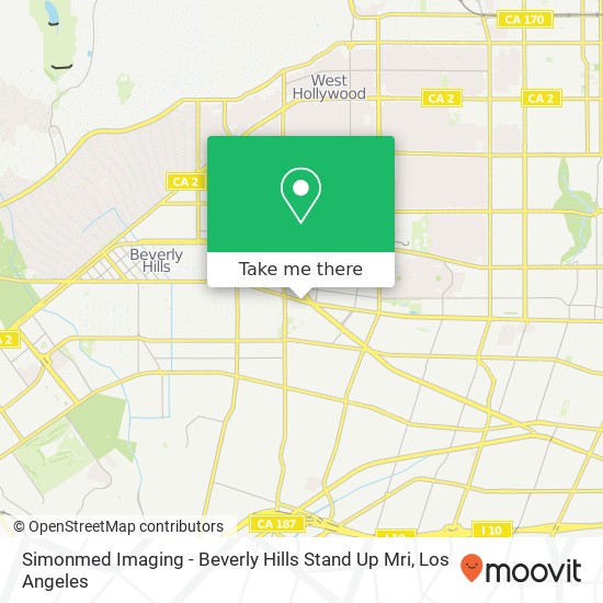 Simonmed Imaging - Beverly Hills Stand Up Mri map