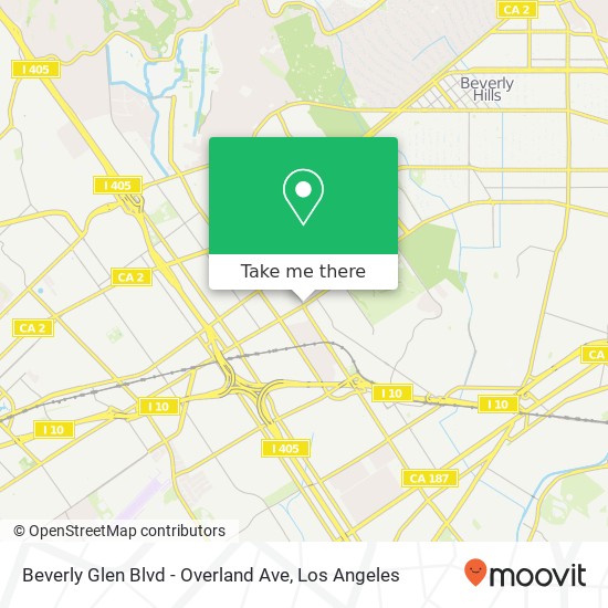 Mapa de Beverly Glen Blvd - Overland Ave