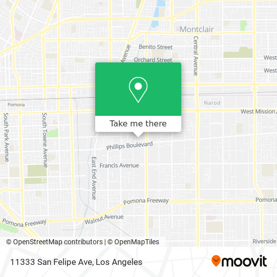 Mapa de 11333 San Felipe Ave