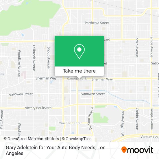 Mapa de Gary Adelstein for Your Auto Body Needs