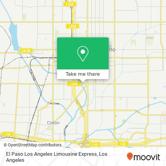 Mapa de El Paso Los Angeles Limousine Express