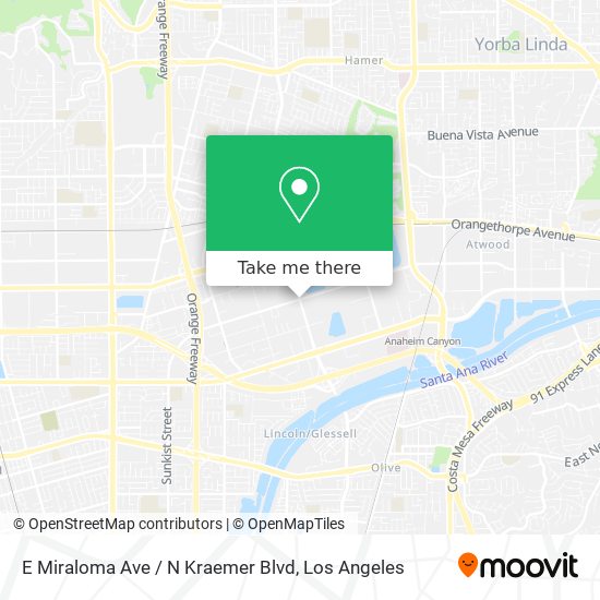 Mapa de E Miraloma Ave / N Kraemer Blvd