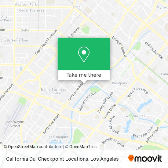 California Dui Checkpoint Locations map