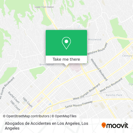 Mapa de Abogados de Accidentes en Los Angeles