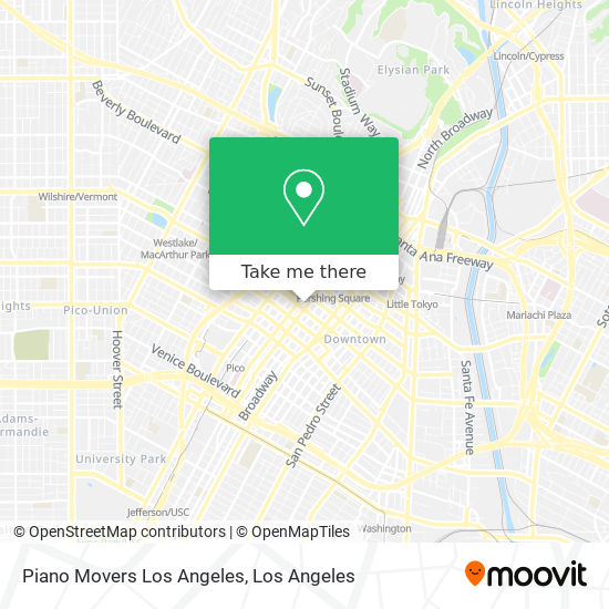 Mapa de Piano Movers Los Angeles
