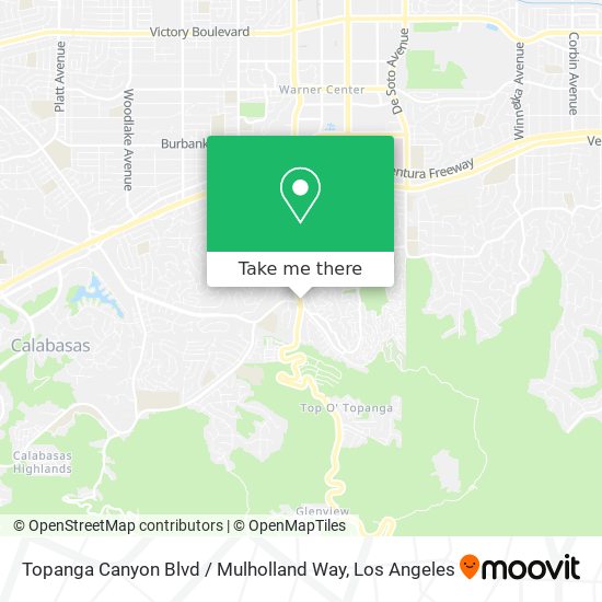 Topanga Canyon Blvd / Mulholland Way map
