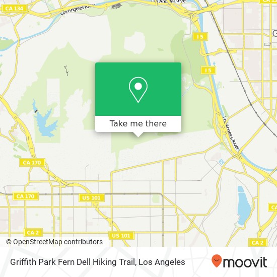 Mapa de Griffith Park Fern Dell Hiking Trail