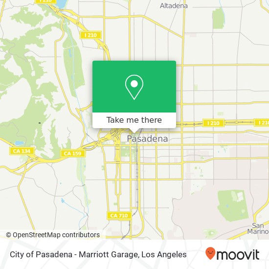Mapa de City of Pasadena - Marriott Garage