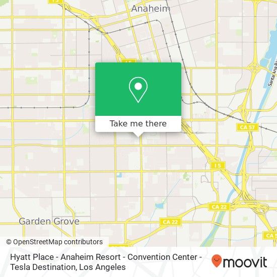 Mapa de Hyatt Place - Anaheim Resort - Convention Center - Tesla Destination