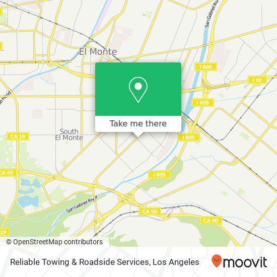 Reliable Towing & Roadside Services map