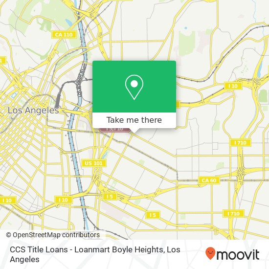 Mapa de CCS Title Loans - Loanmart Boyle Heights