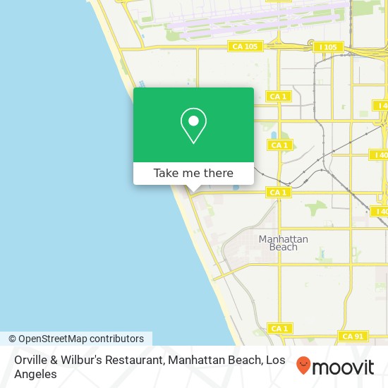 Orville & Wilbur's Restaurant, Manhattan Beach map