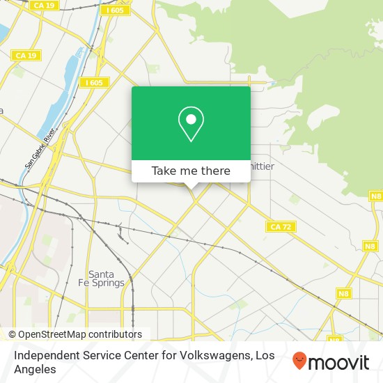 Independent Service Center for Volkswagens map
