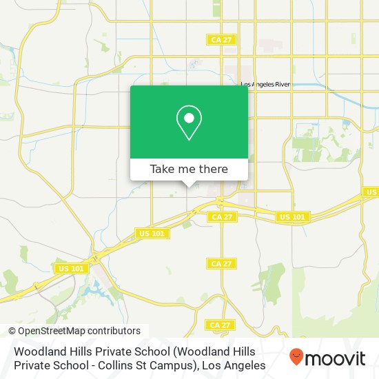 Mapa de Woodland Hills Private School (Woodland Hills Private School - Collins St Campus)