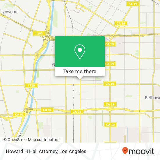 Howard H Hall Attorney map