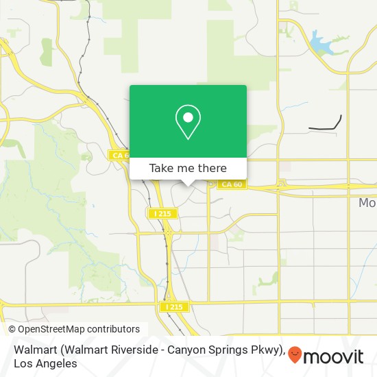 Mapa de Walmart (Walmart Riverside - Canyon Springs Pkwy)