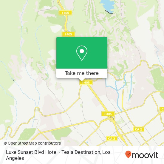 Luxe Sunset Blvd Hotel - Tesla Destination map
