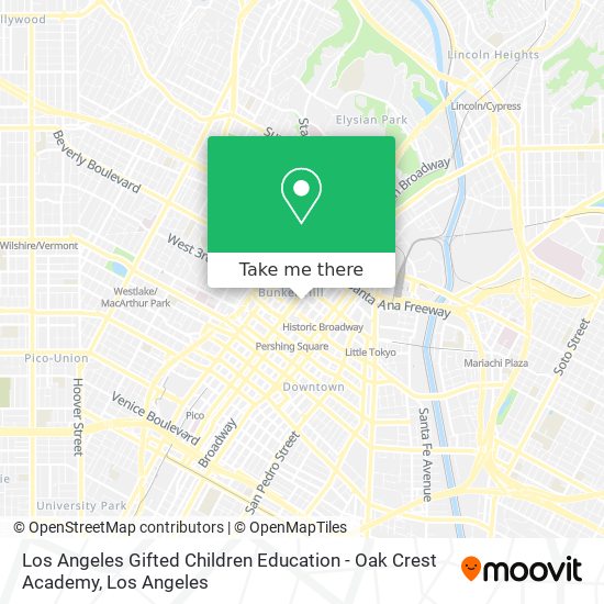 Los Angeles Gifted Children Education - Oak Crest Academy map