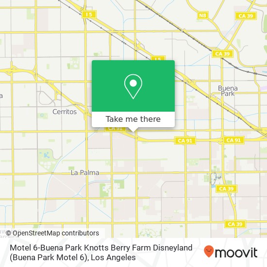 Mapa de Motel 6-Buena Park Knotts Berry Farm Disneyland (Buena Park Motel 6)