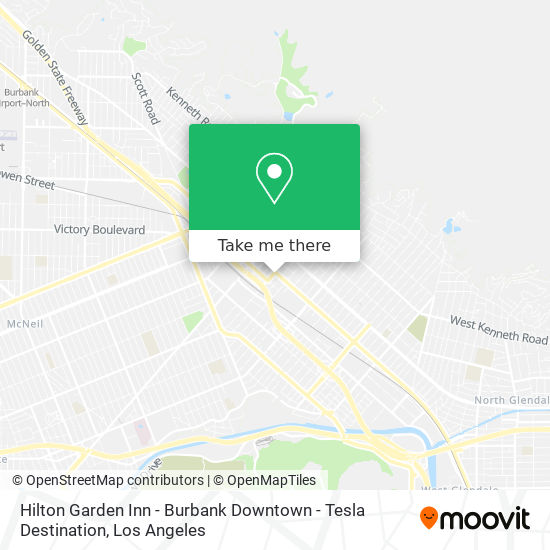 Mapa de Hilton Garden Inn - Burbank Downtown - Tesla Destination