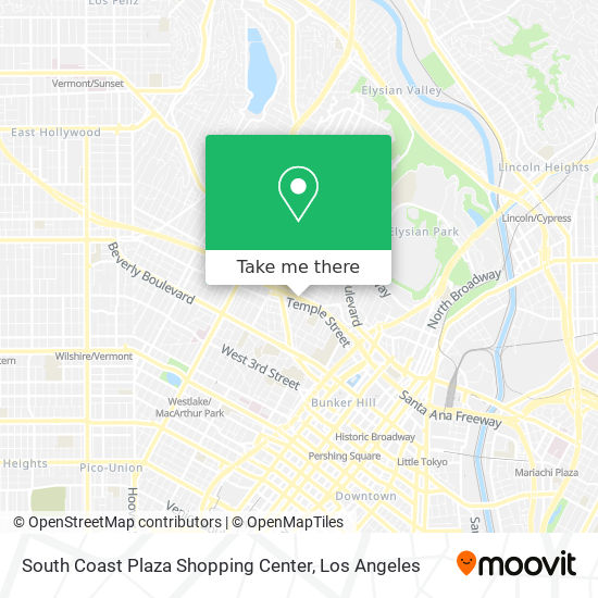 South Coast Plaza Shopping Center map