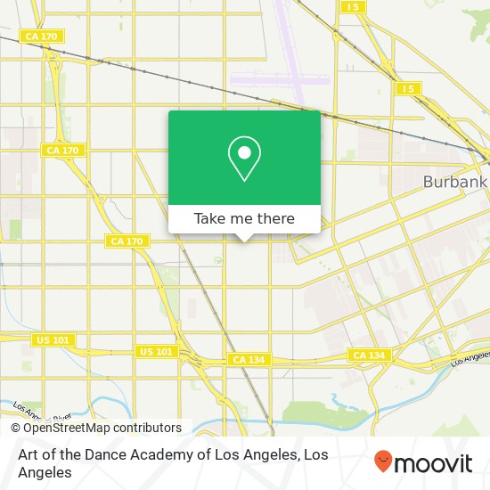 Mapa de Art of the Dance Academy of Los Angeles