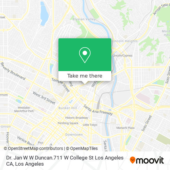 Mapa de Dr. Jan W W Duncan.711 W College St Los Angeles CA