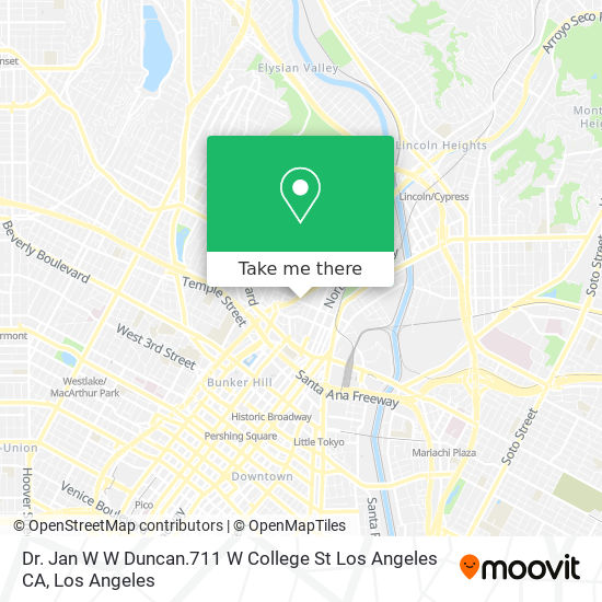 Dr. Jan W W Duncan.711 W College St Los Angeles CA map