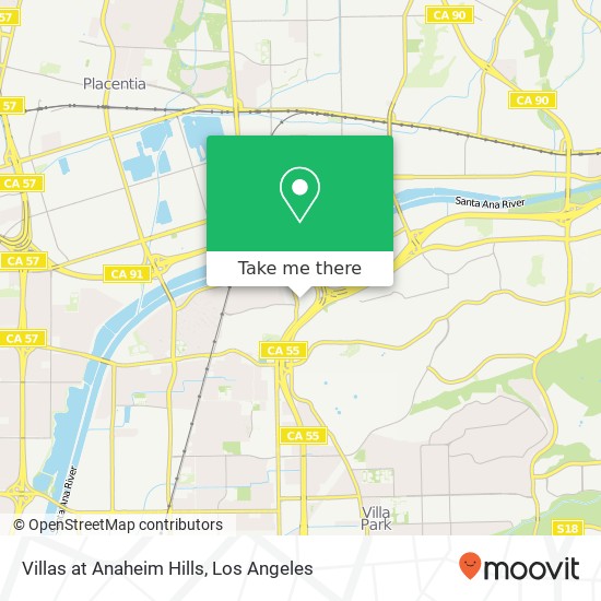 Villas at Anaheim Hills map
