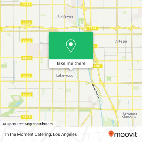 In the Moment Catering map